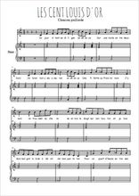Téléchargez l'arrangement de la partition de chanson-paillarde-les-cent-louis-d-or en PDF pour Chant et piano