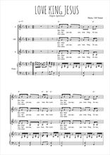 Téléchargez l'arrangement de la partition de Love king Jesus en PDF pour trois voix de femmes et piano