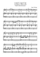 Téléchargez la partition de Lundi matin en PDF pour Chant et piano