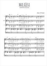 Téléchargez l'arrangement de la partition de Malaika en PDF pour trois voix de femmes et piano