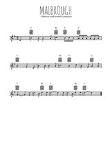 Téléchargez l'arrangement de la partition en Sib de la musique Malbrough en PDF