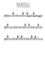 Téléchargez la partition pour saxophone en Mib de la musique malbrough en PDF
