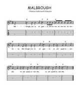 Téléchargez la tablature de la musique malbrough en PDF