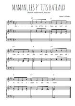 Téléchargez l'arrangement de la partition de comptine-maman-les-p-tits-bateaux en PDF pour Chant et piano
