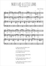 Téléchargez l'arrangement de la partition de Mary had a little lamb en PDF pour deux voix égales et piano