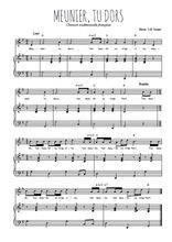 Téléchargez l'arrangement de la partition de Traditionnel-Meunier-tu-dors en PDF pour Chant et piano