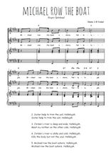 Téléchargez l'arrangement de la partition de Michael row the boat en PDF pour deux voix égales et piano