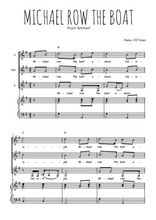 Téléchargez la partition de Michael row the boat en PDF pour 3 voix SSA et piano