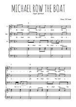 Téléchargez la partition de Michael row the boat en PDF pour 3 voix TTB et piano