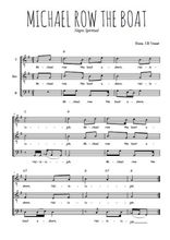 Téléchargez l'arrangement de la partition de Traditionnel-Michael-row-the-boat en PDF pour trois voix d'hommes