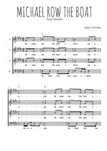 Téléchargez l'arrangement de la partition de Michael row the boat en PDF à quatre voix SATB