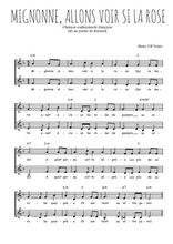 Téléchargez l'arrangement de la partition de Traditionnel-Mignonne-allons-voir-si-la-rose en PDF à deux voix