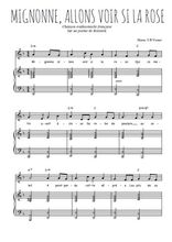Téléchargez la partition de Mignonne, allons voir si la rose en PDF pour Chant et piano