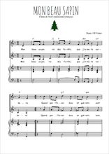 Téléchargez l'arrangement de la partition de Mon beau sapin en PDF pour deux voix égales et piano