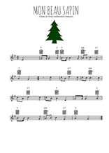 Téléchargez l'arrangement de la partition en Sib de la musique Mon beau sapin en PDF