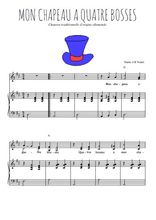 Téléchargez l'arrangement de la partition de Mon chapeau en PDF pour deux voix égales et piano