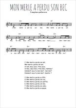 Traditionnel - Mon merle a perdu son bec