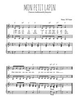 Téléchargez l'arrangement de la partition de Mon petit lapin en PDF pour deux voix égales et piano