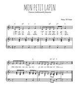 Téléchargez l'arrangement de la partition de Traditionnel-Mon-petit-lapin en PDF pour Chant et piano