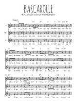 Téléchargez l'arrangement de la partition de W.A.-Mozart-Barcarolle en PDF à trois voix