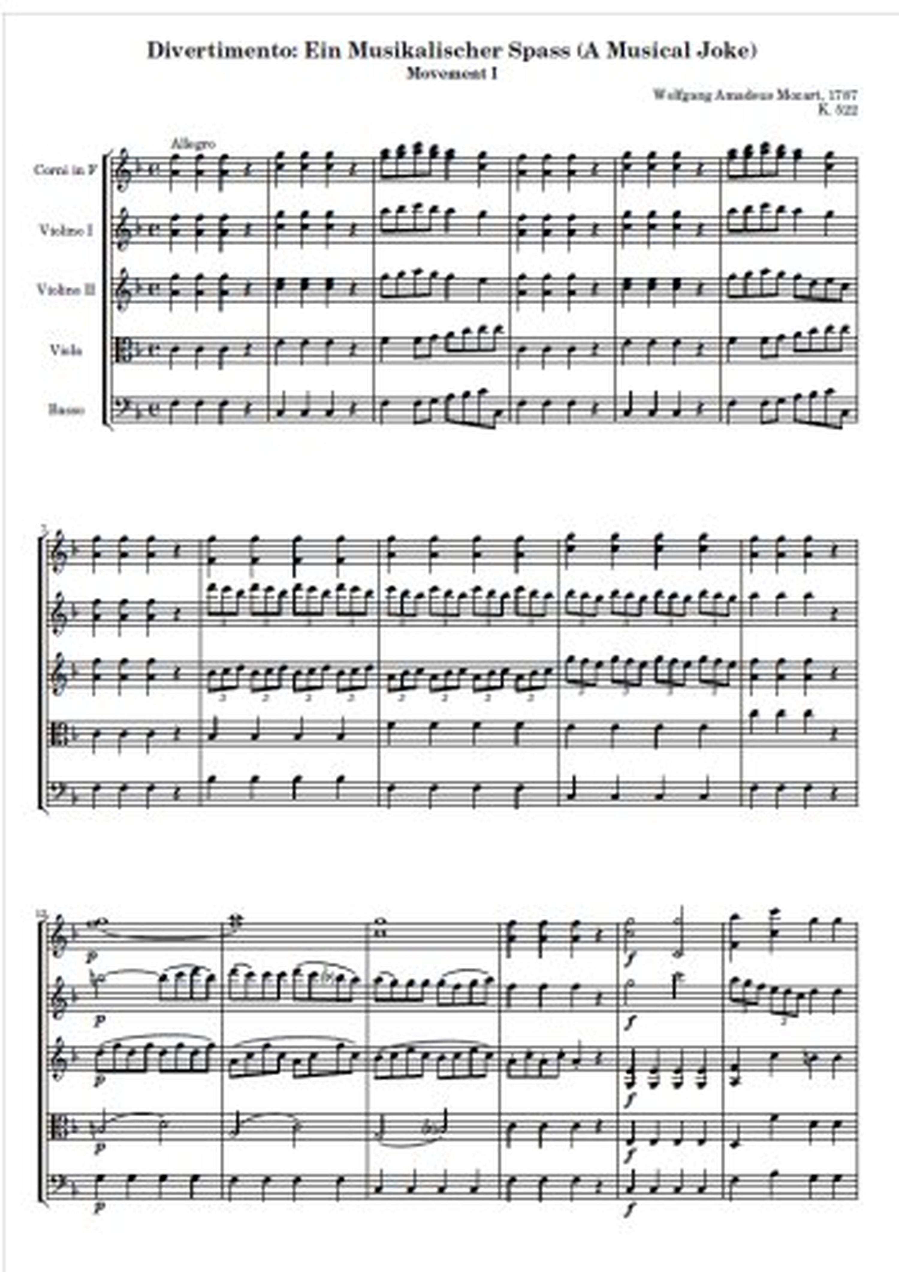 W.A. Mozart - Une plaisanterie musicale
