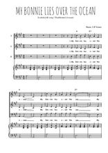 Téléchargez l'arrangement de la partition de My Bonnie lies over the ocean en PDF pour trois voix mixtes et piano