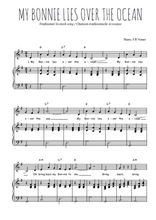 Téléchargez l'arrangement de la partition de Traditionnel-My-Bonnie-lies-over-the-ocean en PDF pour Chant et piano
