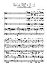 Téléchargez l'arrangement de la partition de Nadal dels Aucels en PDF pour trois voix mixtes et piano