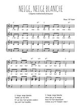 Téléchargez l'arrangement de la partition de Neige, neige blanche en PDF pour deux voix égales et piano