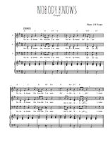 Téléchargez l'arrangement de la partition de Nobody knows en PDF pour trois voix mixtes et piano