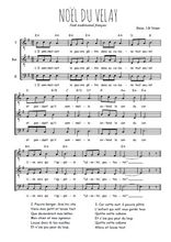 Téléchargez l'arrangement de la partition de Traditionnel-Noel-du-Velay en PDF pour trois voix d'hommes