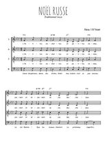 Téléchargez l'arrangement de la partition de Noël russe en PDF à quatre voix SATB