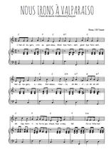 Téléchargez l'arrangement de la partition de chant-de-marin-nous-irons-a-valparaiso en PDF pour Chant et piano