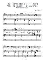 Téléchargez la partition de Nous n'irons plus au bois en PDF pour Chant et piano