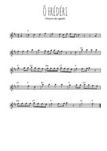 Téléchargez l'arrangement de la partition pour sax en Mib de la musique Ô Frédéri en PDF