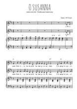 Téléchargez l'arrangement de la partition de O Susanna en PDF pour deux voix égales et piano