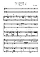 Téléchargez l'arrangement de la partition de Oh happy day en PDF pour deux voix égales et piano