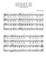 Téléchargez l'arrangement de la partition de Old black Joe en PDF pour deux voix égales et piano