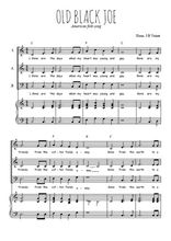 Téléchargez l'arrangement de la partition de Old black Joe en PDF pour trois voix mixtes et piano