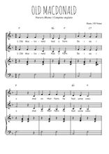 Téléchargez l'arrangement de la partition de Old MacDonald had a farm en PDF pour deux voix égales et piano