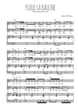 Téléchargez l'arrangement de la partition de Pique la baleine en PDF pour deux voix égales et piano