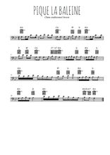 Téléchargez la partition de Pique la baleine en clef de fa