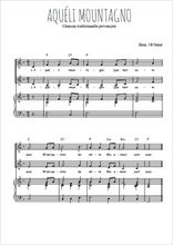 Téléchargez l'arrangement de la partition de Aquéli mountagno en PDF pour deux voix égales et piano