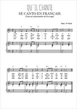 Téléchargez l'arrangement de la partition de qu-il-chante-se-canto-en-francais en PDF pour Chant et piano