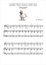 Téléchargez l'arrangement de la partition de comptine-quand-trois-poules-vont-aux-champs en PDF pour Chant et piano