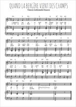 Téléchargez l'arrangement de la partition de quand-la-bergere-vient-des-champs en PDF pour Chant et piano