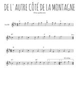 Téléchargez l'arrangement de la partition en Sib de la musique De l'autre côté de la montagne en PDF