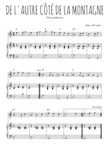 Téléchargez la partition de De l'autre côté de la montagne en PDF pour Mélodie et piano