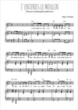 Téléchargez l'arrangement de la partition de quebec-j-entends-le-moulin en PDF pour Chant et piano