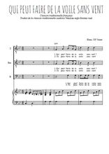 Téléchargez l'arrangement de la partition de Qui peut faire de la voile sans vent en PDF pour trois voix d'hommes et piano